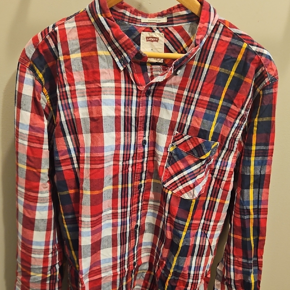 Levi's Men's Multicolor Plaid Button Down Shirt